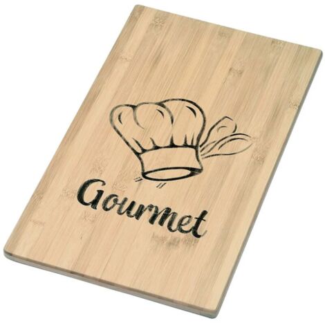 Planche à découper en bambou à inscription "Gourmet" - Marron - L 50 x l 28 cm - Livraison gratuite