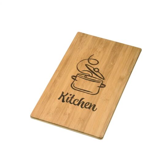 Planche à découper en bambou à inscription "Kitchen" - Marron - L 50 x l 28 cm - Livraison gratuite