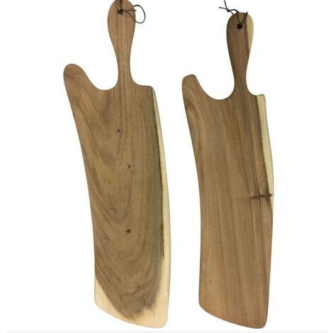 Planche à découper en bois massif brut 200 x 800 mm – Poignée ergonomique – Cordelette pour suspension – Présentation apéros élégante – Woodflooring