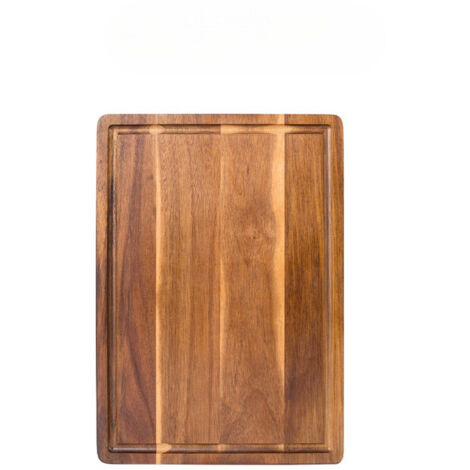 Planche à découper en bois massif rainurée, épaisse, naturelle pour la cuisine