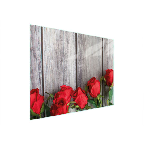 PLANCHE À DÉCOUPER EN VERRE 52x40 ROSES