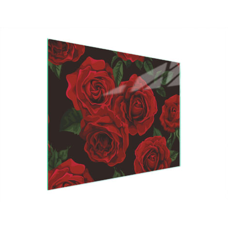 PLANCHE À DÉCOUPER EN VERRE 52x40 ROSES