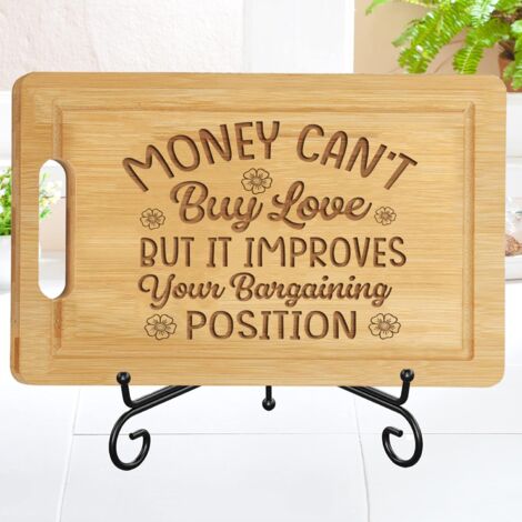 Planche à découper gravée message personnalisé – Cadeau sur mesure en bambou