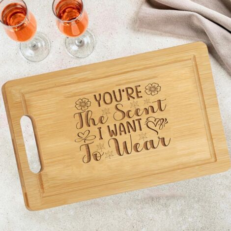 Planche à découper gravée phrase – Cadeau gratitude en bambou élégant