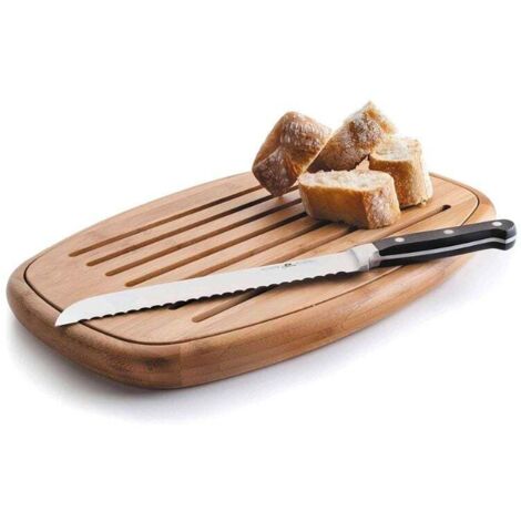 Planche à découper Lacor bambou 40x27x3 cm récupérateur miettes