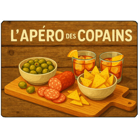 Planche à découper lapéro des copains 28,5 x 20 cm