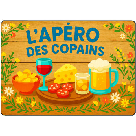 Planche à découper lapéro des copains  28,5 x 20 cm
