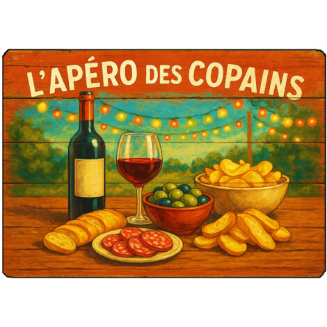Planche à découper lapéro des copains  28,5 x 20 cm