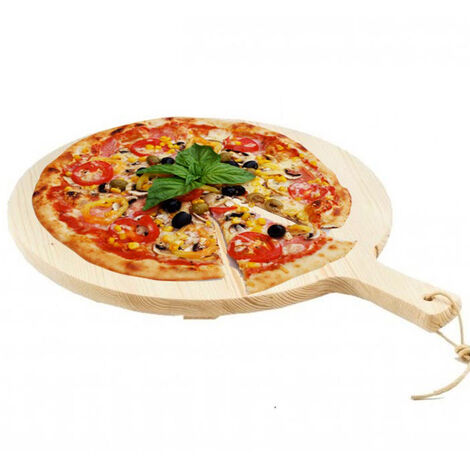 Planche à Pizza 40cm en Bois avec Roulette de Découpe - Bois&Poterie