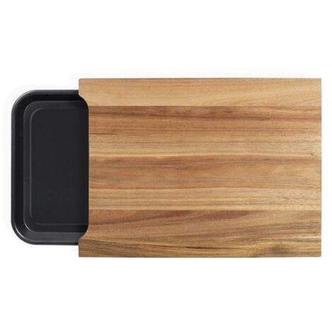 Planche a découper - LIVOO - MES155 - Bois acacia FSC - 36,5 x 27,5 cm - Bac récupérateur amovible