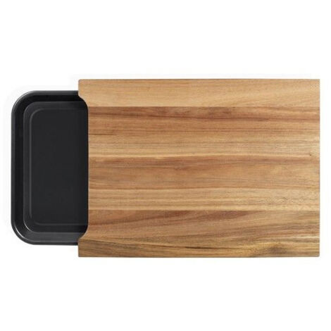Planche a découper - LIVOO - MES155 - Bois acacia FSC - 36,5 x 27,5 cm - Bac récupérateur amovible