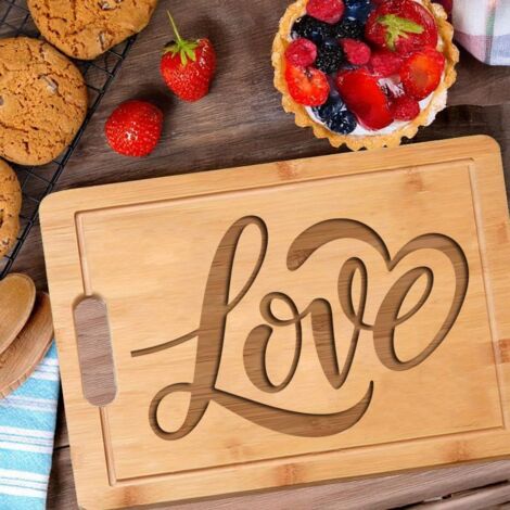Planche à découper "LOVE" – Cadeau romantique personnalisable