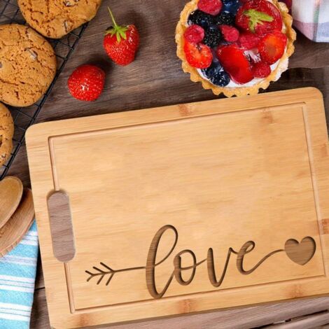 Planche à découper "LOVE" – Message amour gravé, cadeau unique