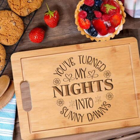 Planche à découper message doux – Cadeau original gourmand