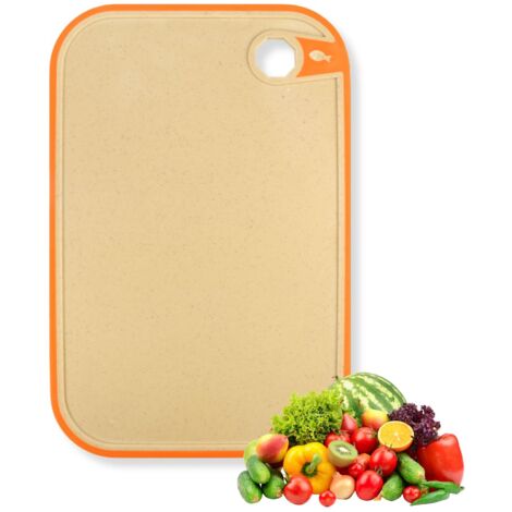 Planche à Découper Plastique Épaisse, 30 x 20cm Planche à Découper Antidérapante et Antibactérienne pour Cuisine, Sans BPA, avec Rainure de Jus et Poignées, Matériau PP Alimentaire
