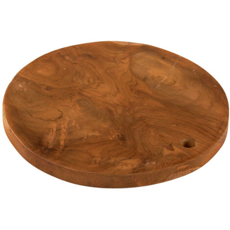 Planche à découper / plateau décoratif rond 30 cm bois de teck – NATE