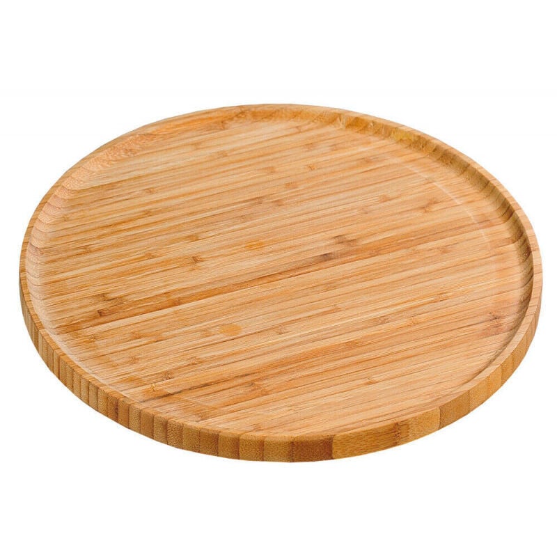 Planche à découper pour pizza en bambou - Beige - d 32 cm - Livraison gratuite