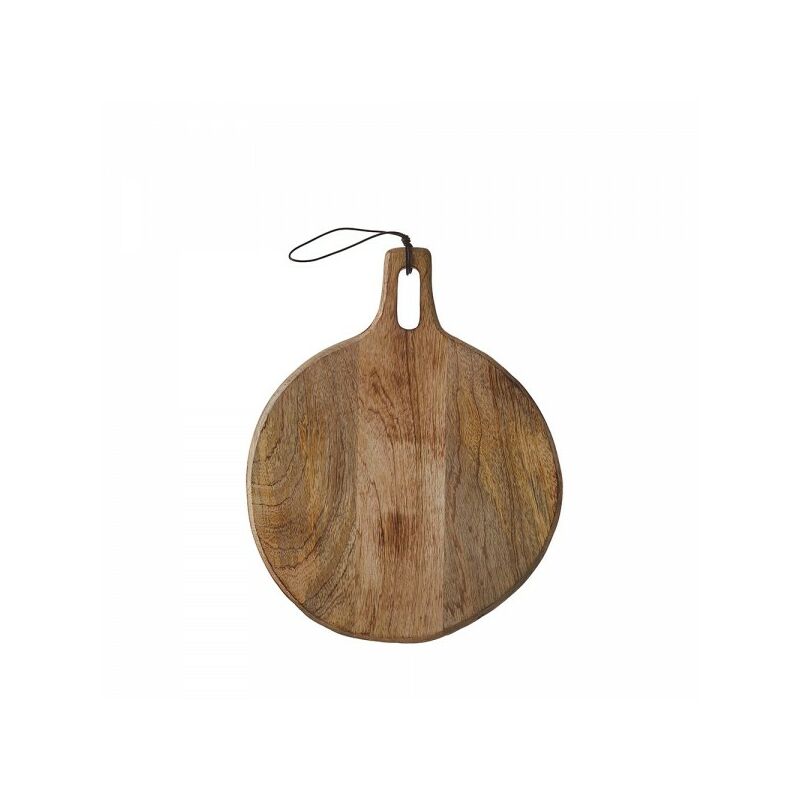 Jardibricodeco - Planche à découper ronde en bois de mangue duko 35x28cm