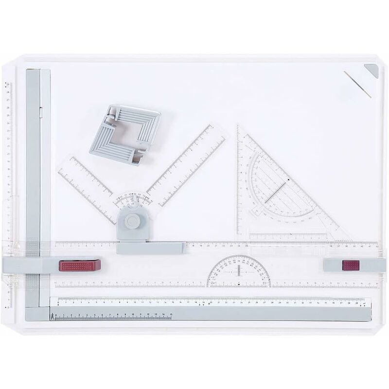 Planche à dessin A3, planche à dessin din A3 avec mouvement parallèle, angle réglable pour un travail professionnel - Tigrezy