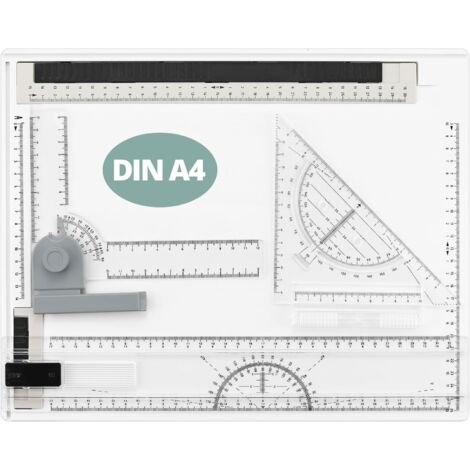 Planche À Dessin A4 Professionnelle A4 37,5 X 30 Cm, Table À Dessin Multifonctionnelle avec Règles en T/L Et Rapporteur, Base Antidérapante/Portable, pour La Peinture, La Calligraphie