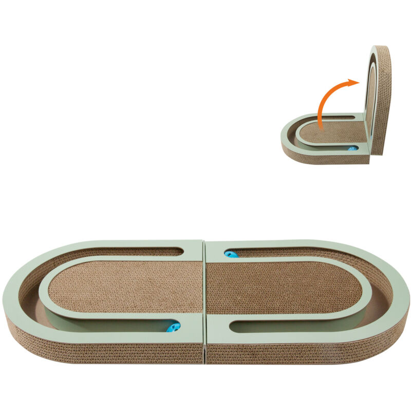 Planche à gratter pliable en polymère pour chat avec balle, griffoir pour la maison