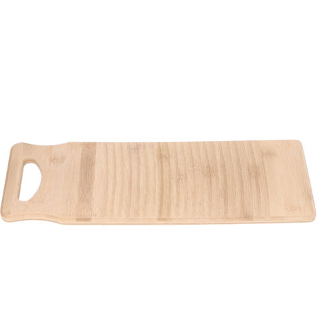 Planche à laver en bambou naturel renforcée, durable et résistante à l'usure, longueur environ 50 cm, couleur bois.