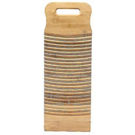 Planche à laver en bois pour laver le linge, planche à laver à la main pour la maison, planche à laver en bambou, 1 pièce - 49 x 18 cm