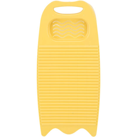 Planche à laver en plastique avec support à savon - Washboard ménager - Modèle Yellow - 328 g