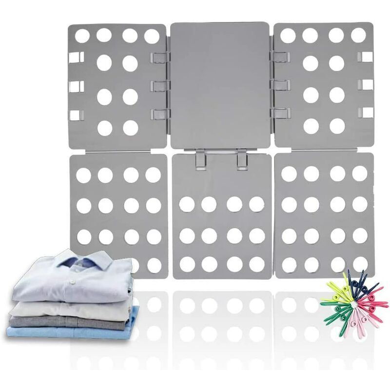 Planche à Plier Le Linge Pli Linge 56 x 68 cm Planche à Plier vêtements Planche À Plier Les T-Shirts Robes Pantalons Serviettes V7031A (Gris)