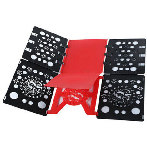 Planche à Plier Le Linge - Pli Linge plieur de Linge Enfant Adulte Vetement Chemise t-Shirt Tee Shirts 57 x 68 cm (Noir & Rouge)