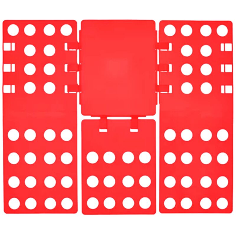 Planche à Plier T-Shirt Pratique, Structure Stable et Gain de Temps, Pliage Facile pour Vêtements Rouge