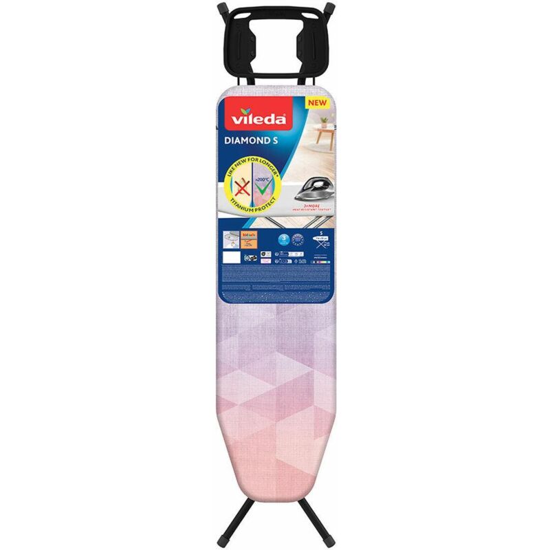 Vileda Diamond S Table à Repasser Rose Réglable