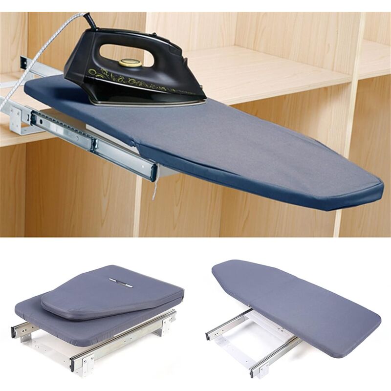 Planche à repasser extensible à 180° - Pliable - Pour tiroir - Gris