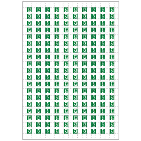 Planche A4 de 190 pictos en 10 x 10 mm Evacuation pour plan d'évacuation