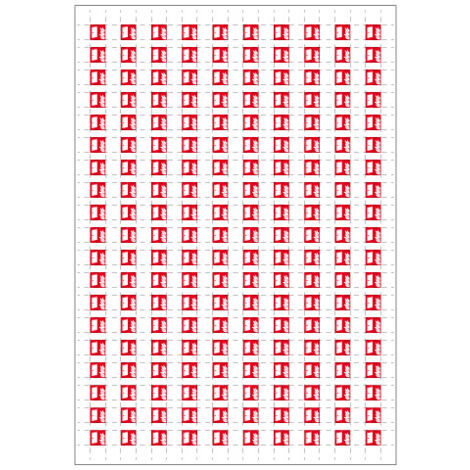 Planche A4 de 190 pictos en 10 x 10 mm Porte coupe.feu pour plan d'évacuation