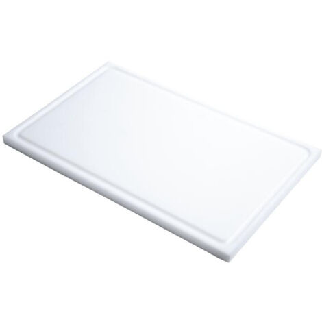 Planche avec Rigole Blanche PEHD 500 - 53 x 32,5 cm - Gastro M
