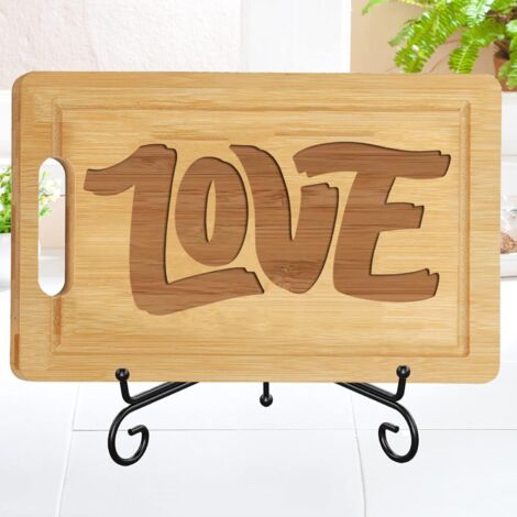 Planche bambou "LOVE" fait main – Idée cadeau sur mesure pour couple