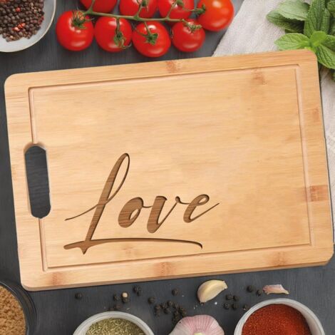 Planche bambou "LOVE" – Idée cadeau original pour chef