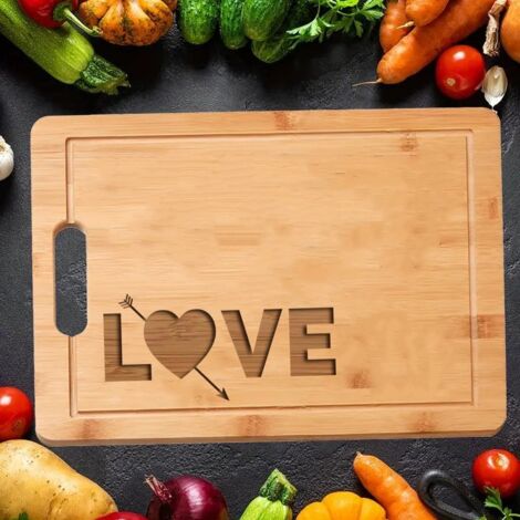 Planche bambou "LOVE" – Idée cadeau originale pour couple
