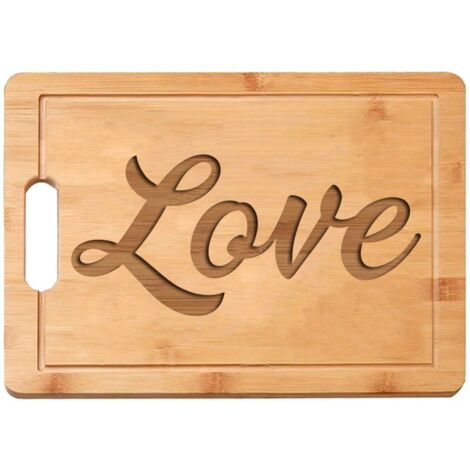 Planche bambou "LOVE" – Idée cadeau romantique pour couple