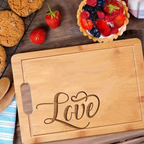Planche bambou "LOVE" mariage – Idée cadeau originale pour union