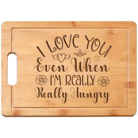 Planche bambou message Saint-Valentin – Idée cadeau romantique pour couple