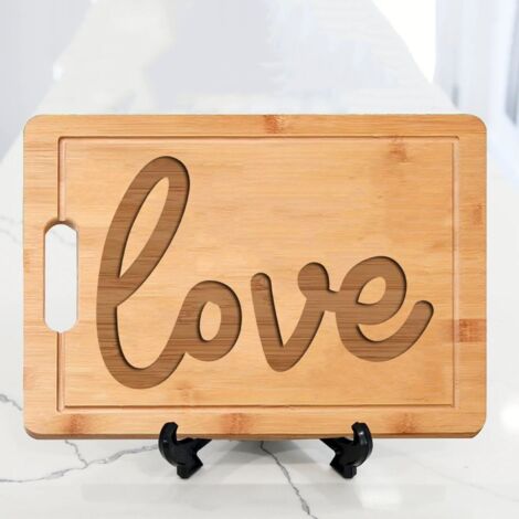 Planche bambou texte "LOVE" personnalisé – Idée cadeau unique pour votre moitié