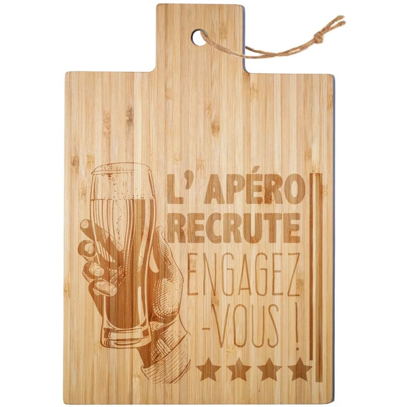Planche à découper L'apéro recrute en bambou alimentaire