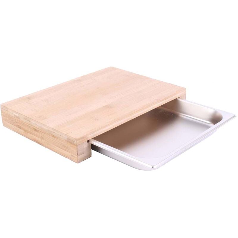 Cook_concept - Planche à découper en bambou avec tiroir intégré 38 x 26 cm
