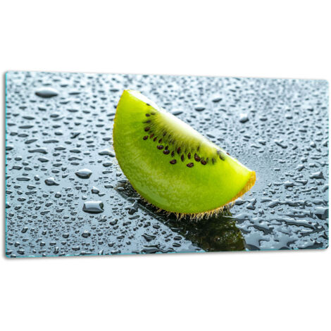 Planche dcouper plaque de verre 52x30 kiwi