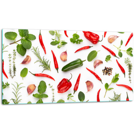 Planche  dcouper  plaque de verre 52x30 poivrons