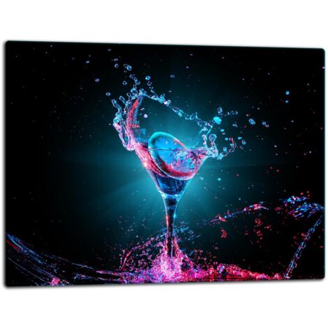 Planche  dcouper  plaque de verre 52x40 boisson