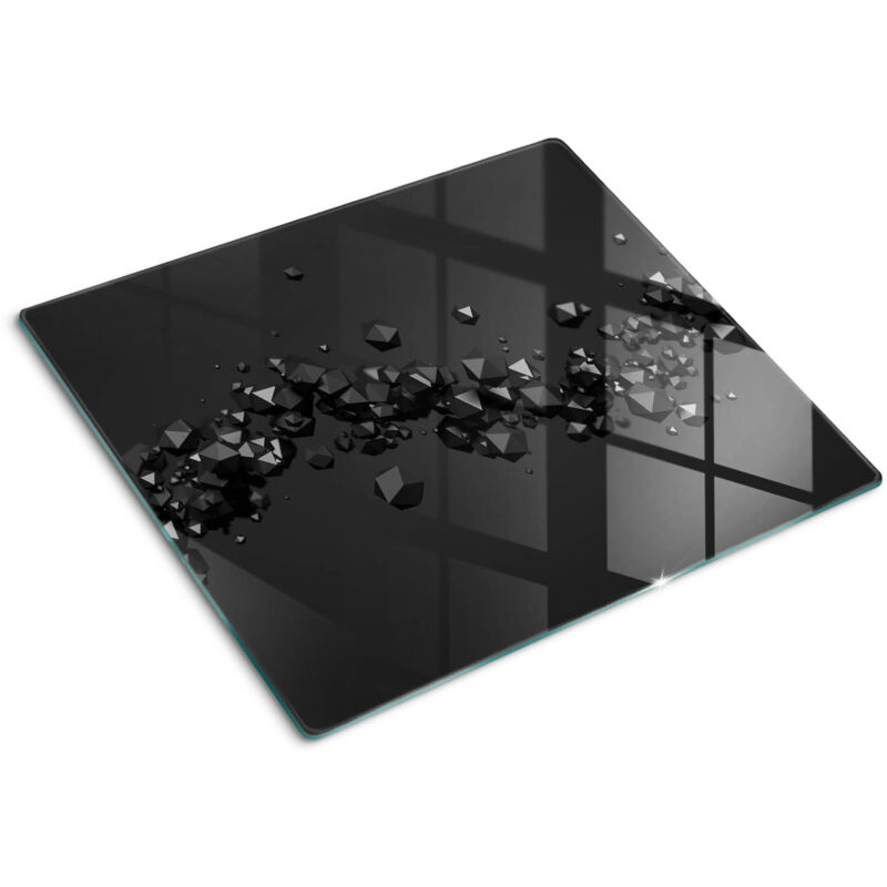 Tulup - Planche de cuisine, couvre plaque, verre planche découper, verre trempé – 60 x 52 cm - 3D