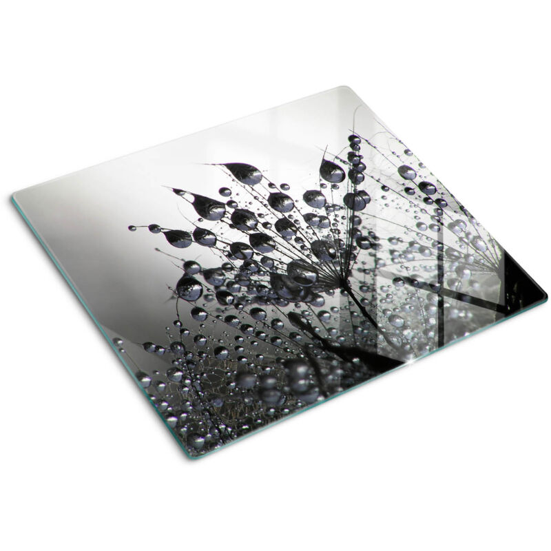 Planche de cuisine, couvre plaque, verre planche découper, verre trempé – 60 x 52 cm - Pissenlits